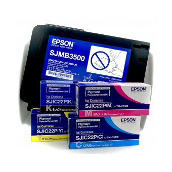 Epson TM-C3500 Ink Cartridge Bundle & Maintenance Box