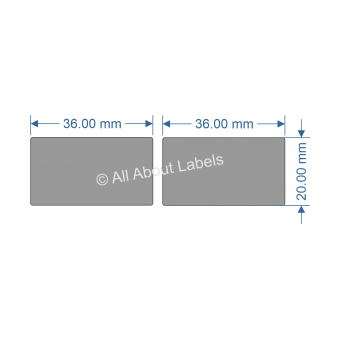 36mm x 20mm/2 across Silver Mylar Labels - 95SM2A3620(76)