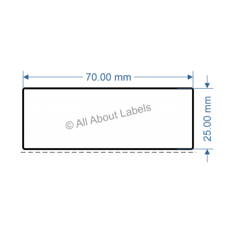 70mm x 25mm Labels