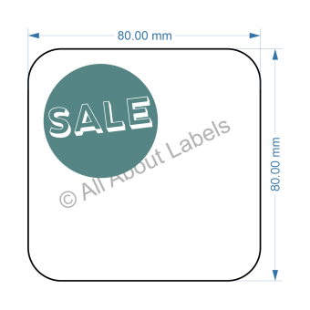 Synthetic Permanent Labels 80mm x 80mm Box of 10 rolls
